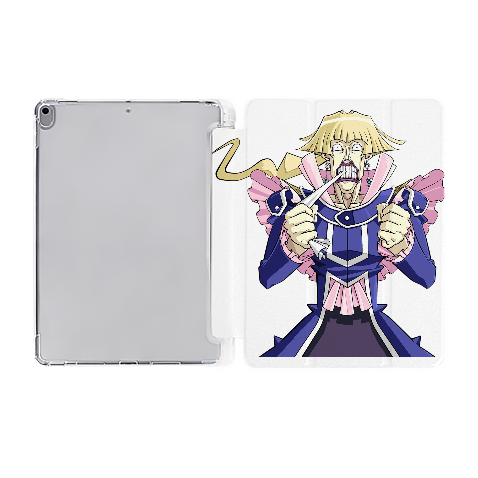 （画像用） 遊☆戯☆王 Yu-Gi-Oh! IPad ケース ペン収納付き 三つ折りスタンド PUレザー×シリコン 対応機種9.5/10.5/10.9インチ